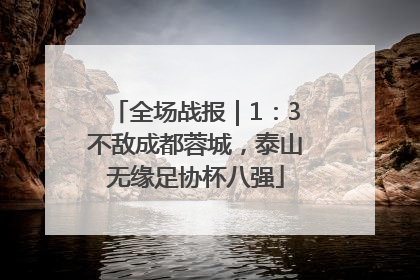 全场战报｜1：3不敌成都蓉城，泰山无缘足协杯八强