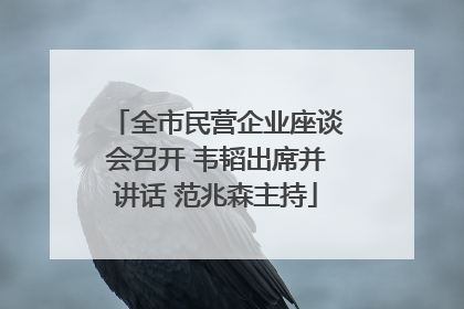 全市民营企业座谈会召开 韦韬出席并讲话 范兆森主持