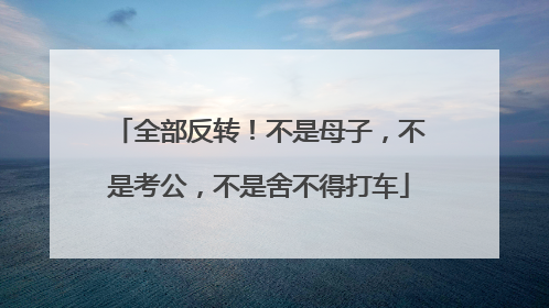 全部反转！不是母子，不是考公，不是舍不得打车