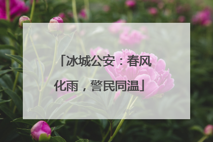 冰城公安：春风化雨，警民同温