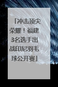 冲击顶尖荣耀！福建3名选手出战印尼羽毛球公开赛