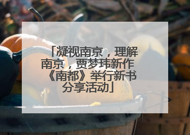 凝视南京，理解南京，贾梦玮新作《南都》举行新书分享活动