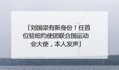 刘国梁有新身份！任首位驻纽约使团联合国运动会大使，本人发声