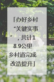 办好乡村“关键实事”，共计18.9公里乡村道完成改造提升