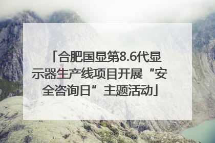 合肥国显第8.6代显示器生产线项目开展“安全咨询日”主题活动