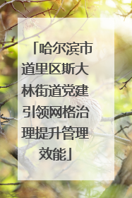 哈尔滨市道里区斯大林街道党建引领网格治理提升管理效能