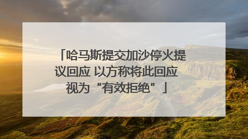 哈马斯提交加沙停火提议回应 以方称将此回应视为“有效拒绝”