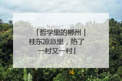 哲学里的郴州｜桂东凉意里，热了一村又一村