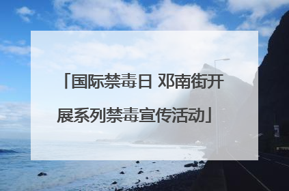国际禁毒日 邓南街开展系列禁毒宣传活动