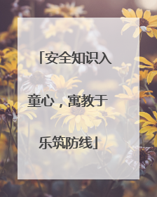 安全知识入童心，寓教于乐筑防线