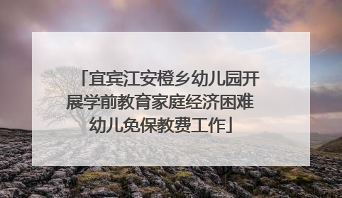 宜宾江安橙乡幼儿园开展学前教育家庭经济困难幼儿免保教费工作