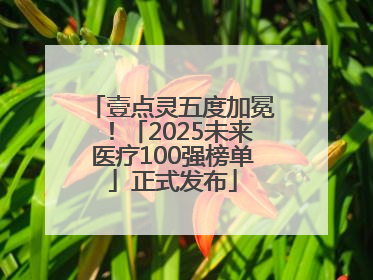 壹点灵五度加冕！「2025未来医疗100强榜单」正式发布