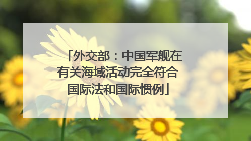 外交部：中国军舰在有关海域活动完全符合国际法和国际惯例