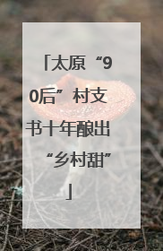 太原“90后”村支书十年酿出“乡村甜”