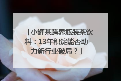 小罐茶跨界瓶装茶饮料：13年积淀能否助力新行业破局？
