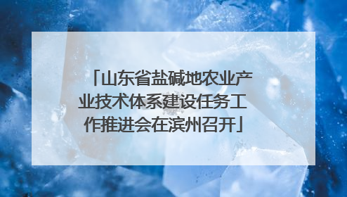 山东省盐碱地农业产业技术体系建设任务工作推进会在滨州召开