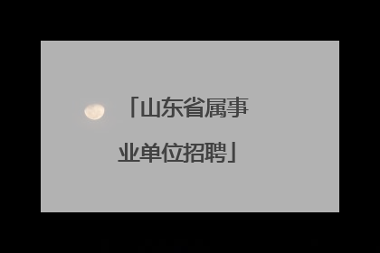 山东省属事业单位招聘