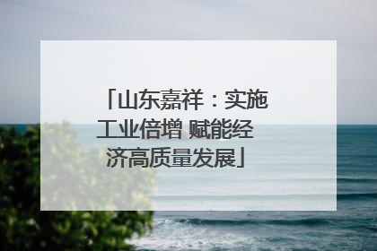 山东嘉祥：实施工业倍增 赋能经济高质量发展
