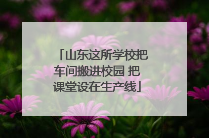 山东这所学校把车间搬进校园 把课堂设在生产线