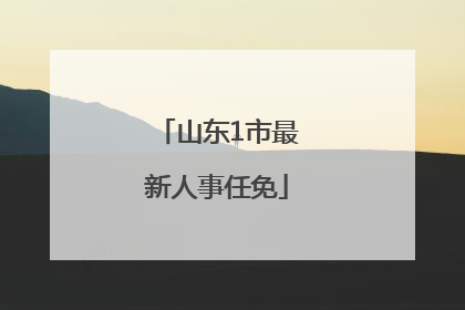 山东1市最新人事任免