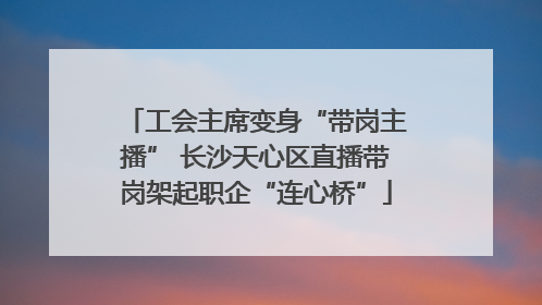 工会主席变身“带岗主播” 长沙天心区直播带岗架起职企“连心桥”