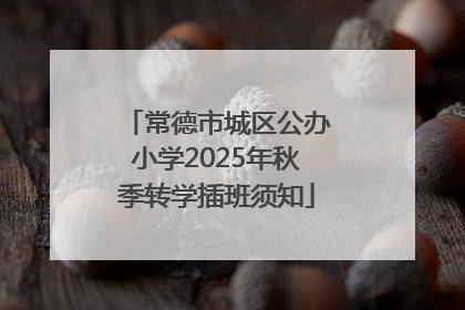 常德市城区公办小学2025年秋季转学插班须知