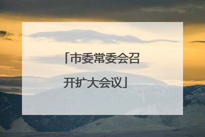 市委常委会召开扩大会议
