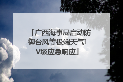 广西海事局启动防御台风等极端天气IV级应急响应