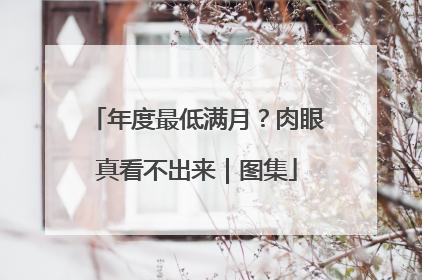 年度最低满月？肉眼真看不出来｜图集