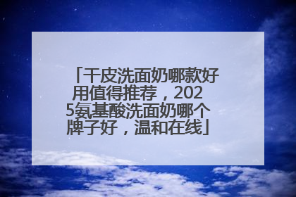 干皮洗面奶哪款好用值得推荐，2025氨基酸洗面奶哪个牌子好，温和在线