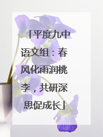 平度九中语文组：春风化雨润桃李，共研深思促成长
