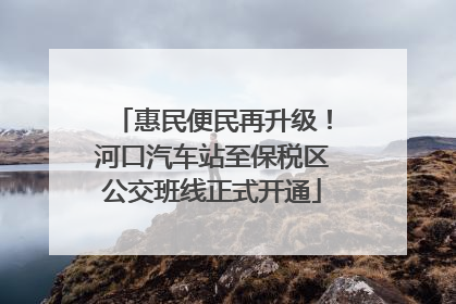 惠民便民再升级！河口汽车站至保税区公交班线正式开通