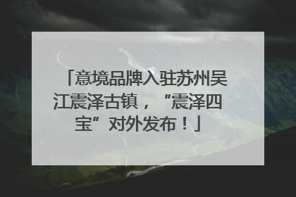 意境品牌入驻苏州吴江震泽古镇，“震泽四宝”对外发布！