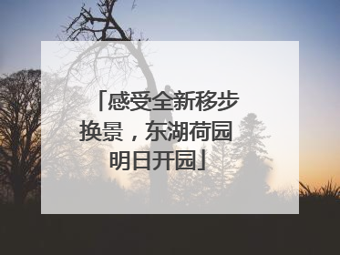 感受全新移步换景，东湖荷园明日开园