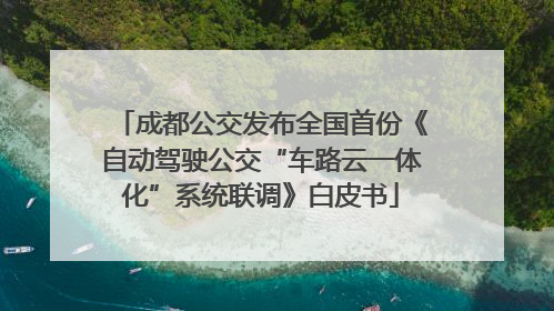 成都公交发布全国首份《自动驾驶公交“车路云一体化”系统联调》白皮书