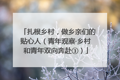 扎根乡村，做乡亲们的贴心人（青年观察·乡村和青年双向奔赴③）