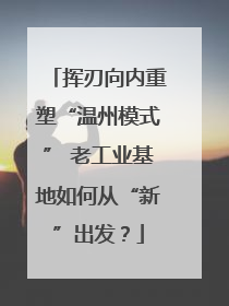 挥刃向内重塑“温州模式” 老工业基地如何从“新”出发？