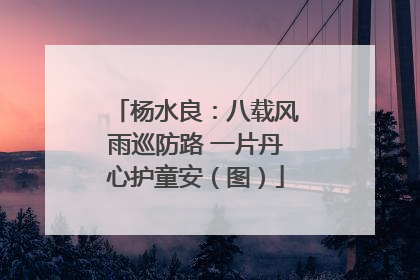 杨水良：八载风雨巡防路 一片丹心护童安（图）