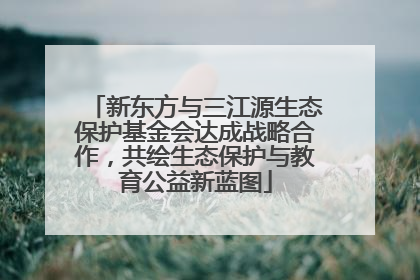 新东方与三江源生态保护基金会达成战略合作，共绘生态保护与教育公益新蓝图