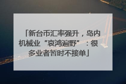 新台币汇率强升，岛内机械业“哀鸿遍野”：很多业者暂时不接单