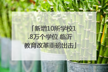 新增10所学校1.8万个学位 临沂教育改革重磅出击