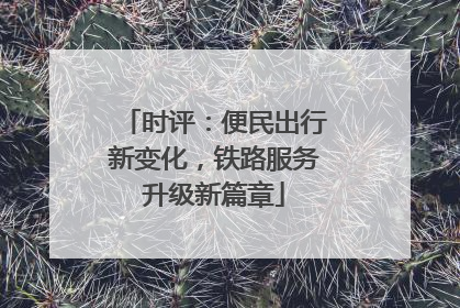 时评：便民出行新变化，铁路服务升级新篇章