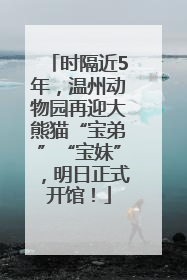 时隔近5年，温州动物园再迎大熊猫“宝弟”“宝妹”，明日正式开馆！