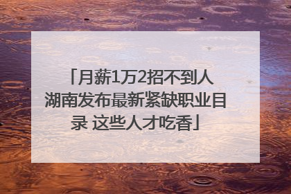 月薪1万2招不到人 湖南发布最新紧缺职业目录 这些人才吃香