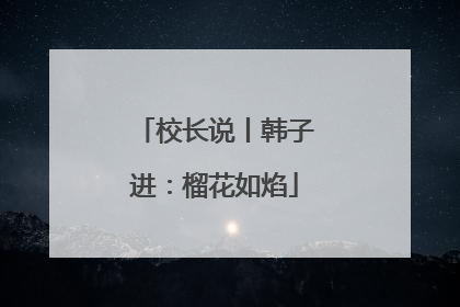 校长说丨韩子进：榴花如焰