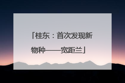 桂东：首次发现新物种——宽距兰