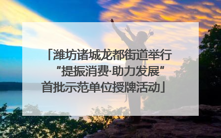 潍坊诸城龙都街道举行“提振消费·助力发展”首批示范单位授牌活动