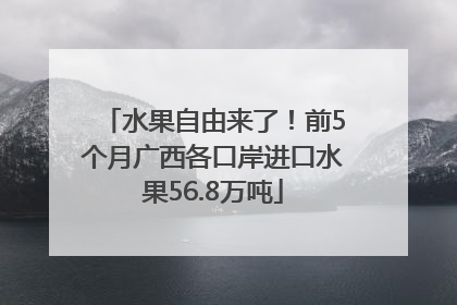 水果自由来了！前5个月广西各口岸进口水果56.8万吨