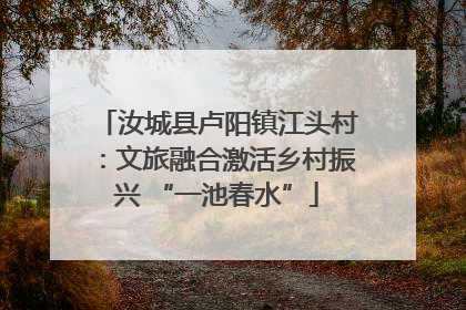汝城县卢阳镇江头村：文旅融合激活乡村振兴 “一池春水”