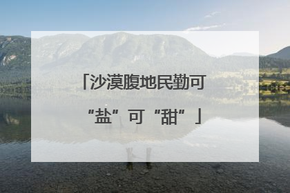 沙漠腹地民勤可“盐”可“甜”